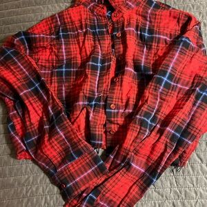 Fashion Nova Red Plaid Crop Top